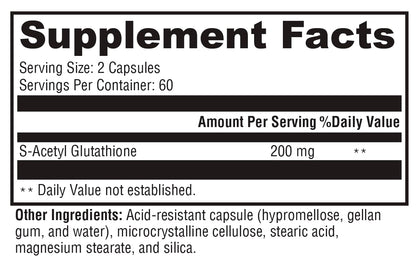 XYMOGEN S Acetyl Glutathione – Superior Absorption, Acid-Resistant DRcaps Capsules (120 Capsules)