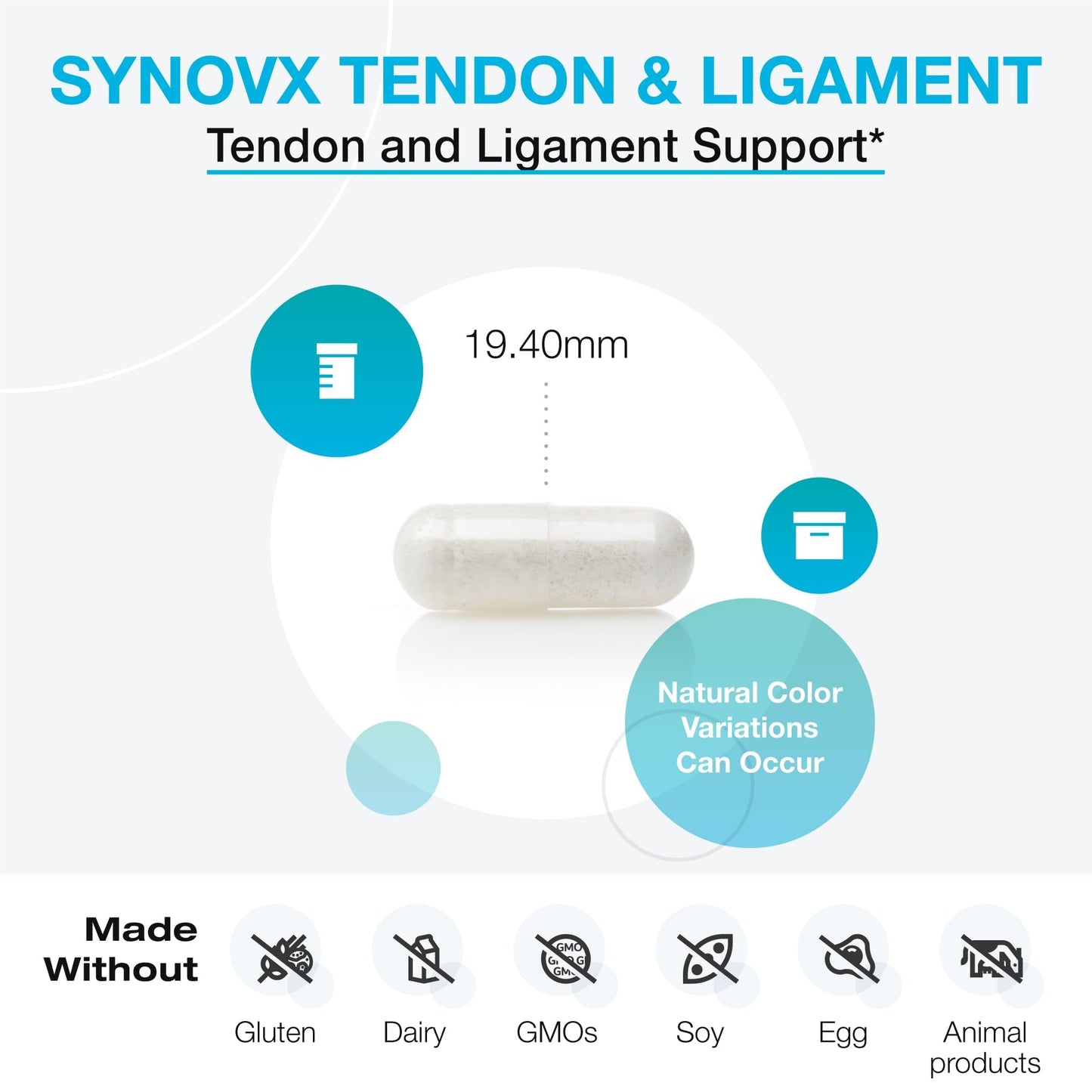 XYMOGEN SynovX Tendon & Ligament - Supports Tendon & Ligament Comfort & Self-Repair (60 Capsules)