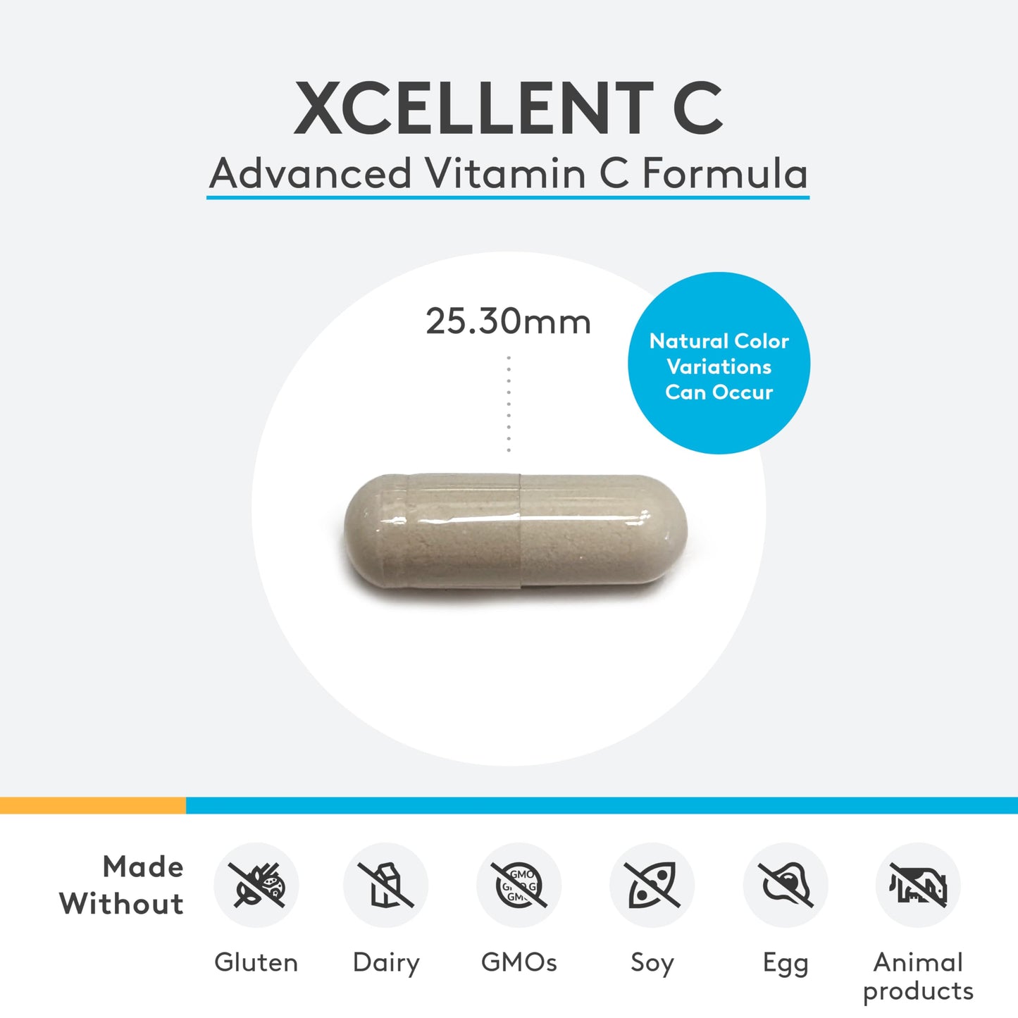 XYMOGEN Xcellent C High-Potency Vitamin C with BioPerine | Buffered for Gentle Digestion, 120 Capsules