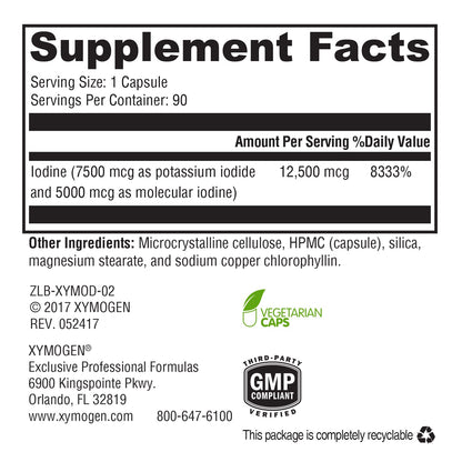 XYMOGEN XymoDine Iodine – High Potency, 90 Veg Capsules