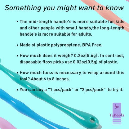 YaPoola Colorful Floss Holder - Reusable Dental Floss Handle (3 Count)