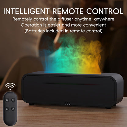 YALEDI 250ml Flame Diffuser – Music-Synced Light, Remote, Timer (Black)
