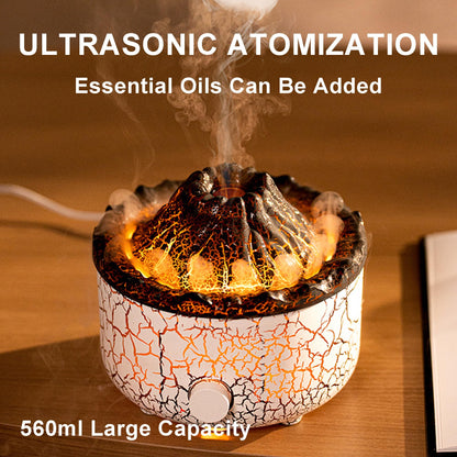 YALEDI Aromatherapy Essential Oil Diffuser 560ml – Volcano Flame Design, Ultrasonic Mist, Auto Shut-Off, Remote