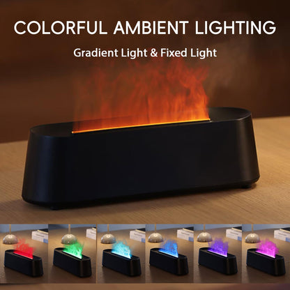 YALEDI Essential Oil Diffuser – Fireplace Flame 250ml, 7 Color Lights, Remote, Auto-Off | Black