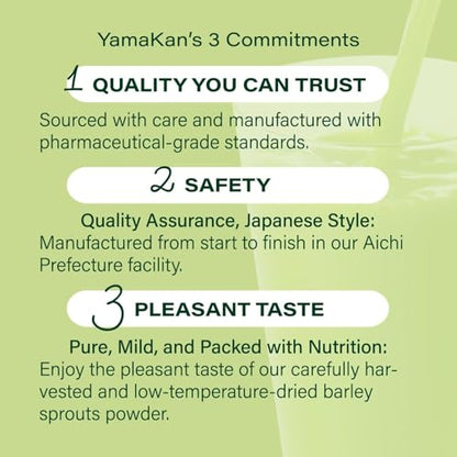 Yamamoto Kanpoh Yamakan Young Barley Grass Powder – Pure Green Nutrition, 88 Non-GMO Sachets (Japan)