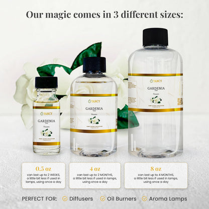 YANCY Gardenia Home Collection Fragrance Oil 1/2 oz – Pure Gardenia Scent for Diffusers & Lamps