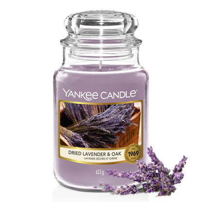 Yankee Candle Lavendar & Oak Large Jar – Long-Burning Scented Candle (Up to 150 Hours) | Giftable Aromas for Women