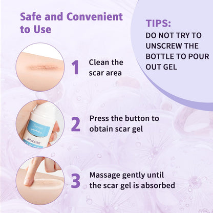 Yarster Silicone Scar Gel - Fade Scars & Stretch Marks, 1.7 oz