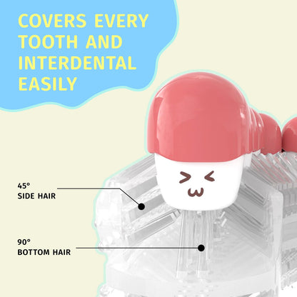 Yeklike Kids U-Shaped Electric Toothbrush 360° Cleaning IPX7 Waterproof (8-15y)