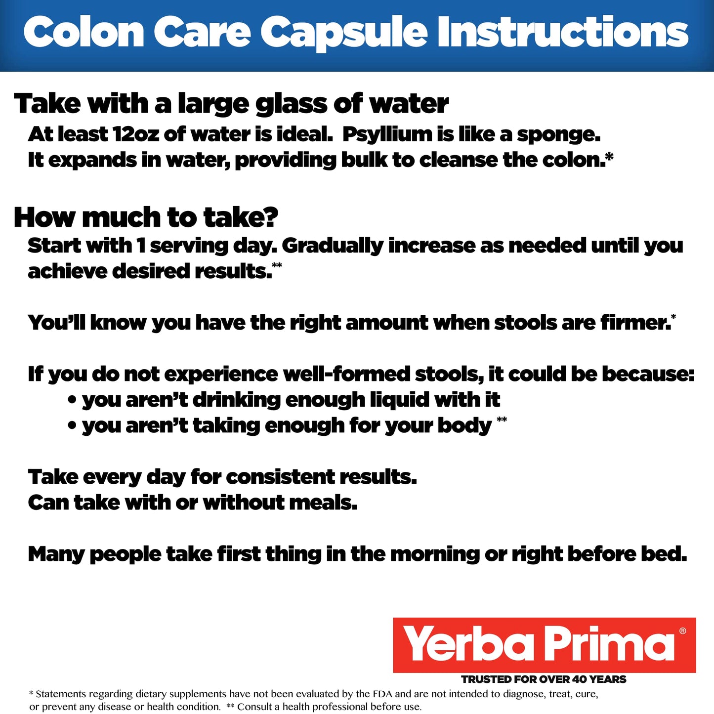 Yerba Prima Prebiotic Colon Care Capsules, 400 Caps (Pack of 2) – Five Forms of Dietary Fiber