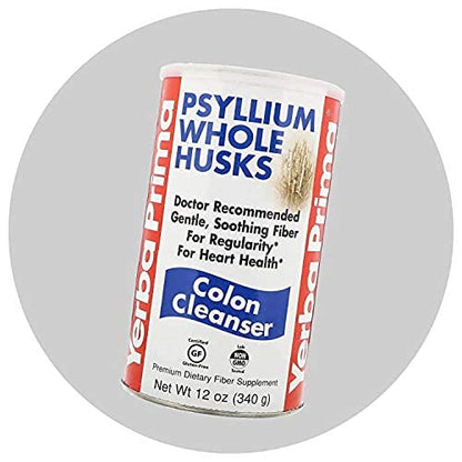Yerba Prima Psyllium Whole Husks Pack of 2 – All Natural Fiber, Gluten Free, Non-GMO, Made in USA
