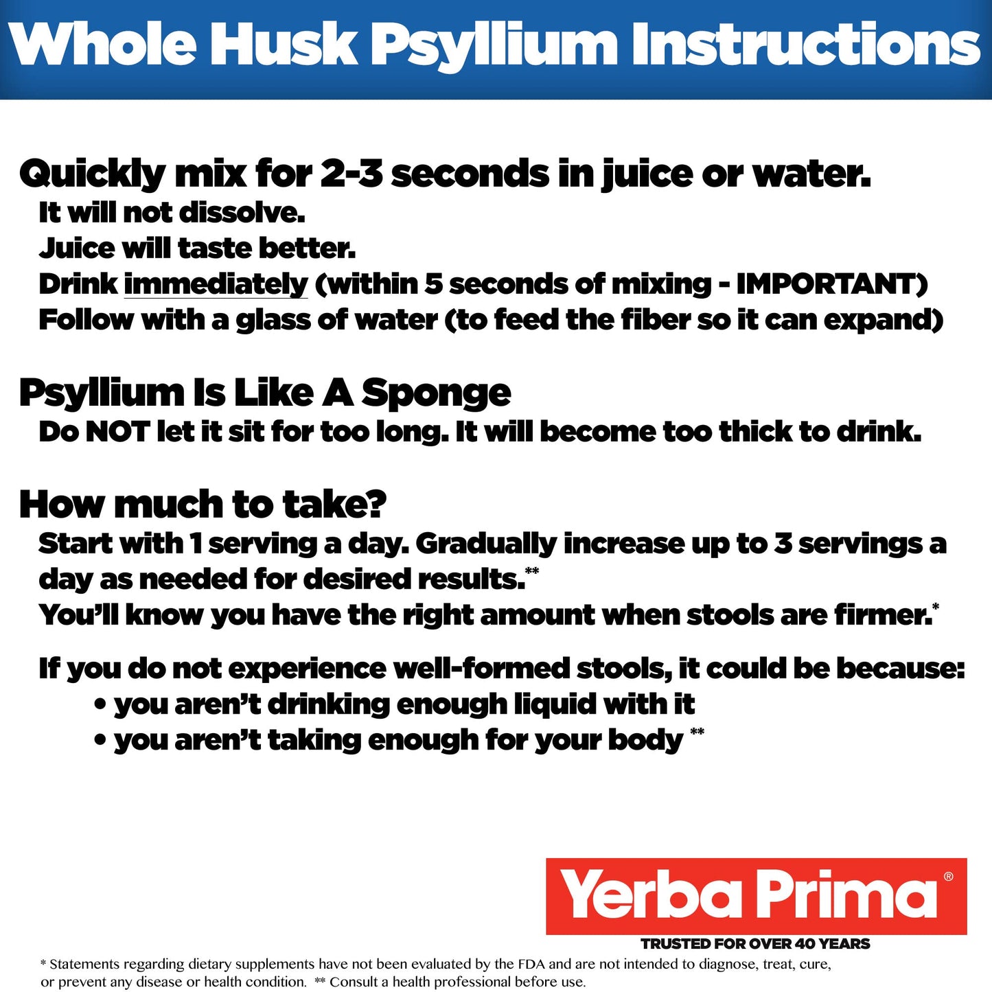 Yerba Prima Psyllium Whole Husks Pack of 2 – All Natural Fiber, Gluten Free, Non-GMO, Made in USA
