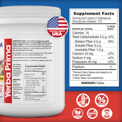 Yerba Prima Psyllium Whole Husks 20 oz – Colon Cleanse & Gut Health