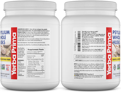 Yerba Prima Psyllium Whole Husks 20 oz – Colon Cleanse & Gut Health