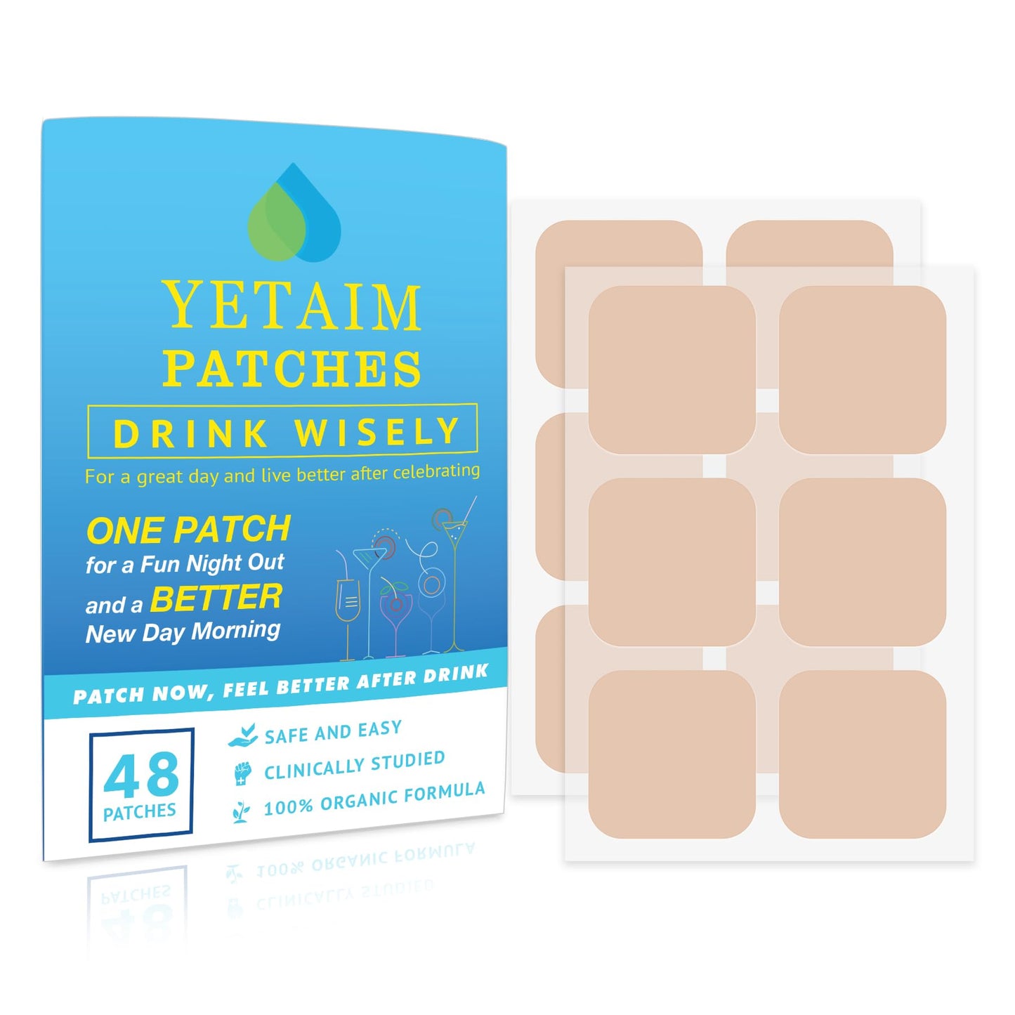 YETAIM Recovery Patches for Women & Men – 48-Pack Energy Boost & Fast Recovery | Day & Night Party Support