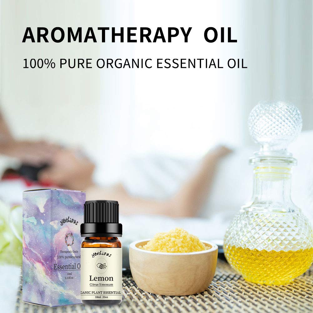 Yethious Lemon Essential Oil 10ml | Pure Lemon Oil for Diffuser & Aromatherapy