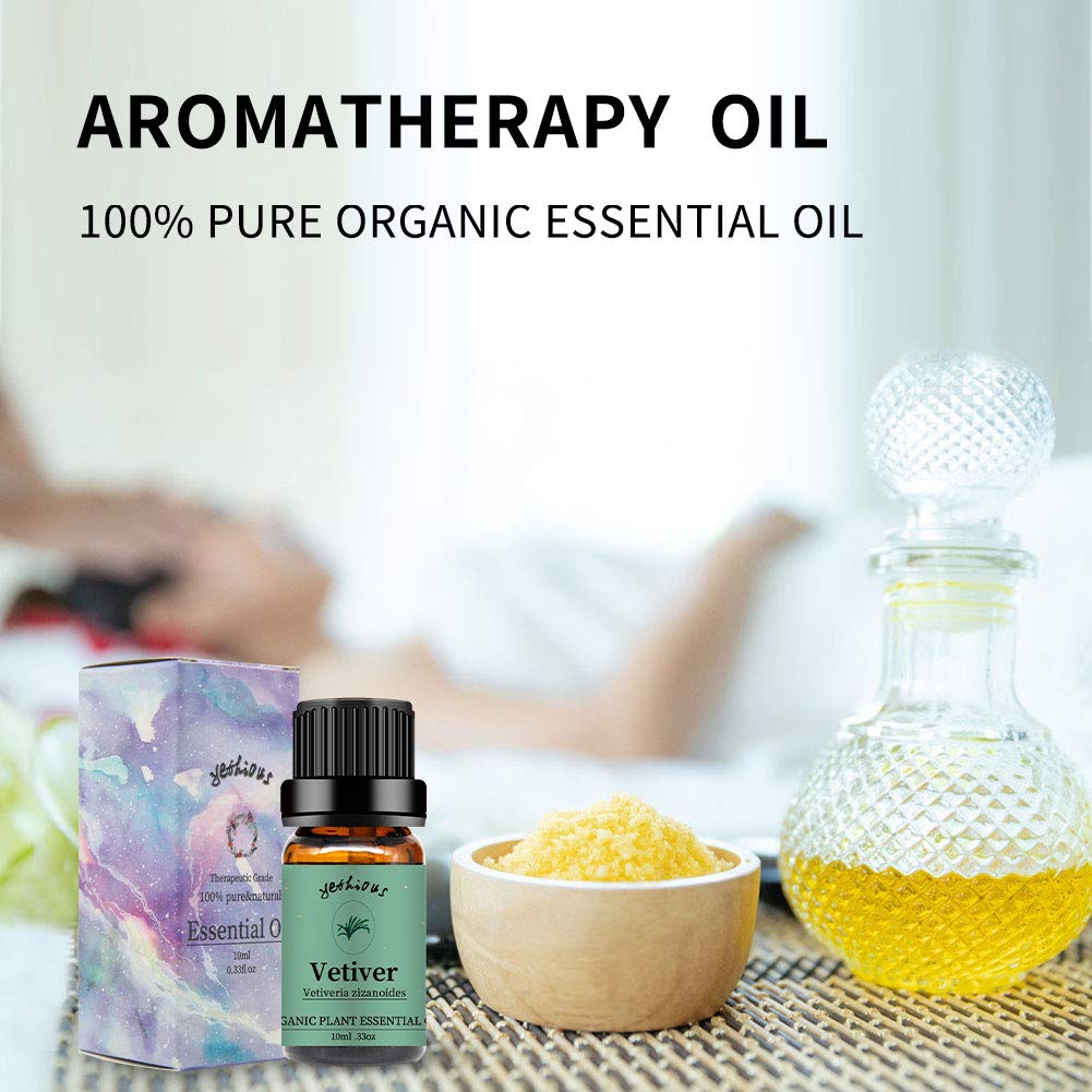 Yethious Vetiver Essential Oil 10ml | Pure Vetiver Oil for Diffuser & Aromatherapy