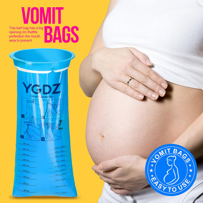 YGDZ Vomit Bags Disposable – 15 Pack, 1000ml, Leak-Resistant Emesis Bags for Travel & Nausea