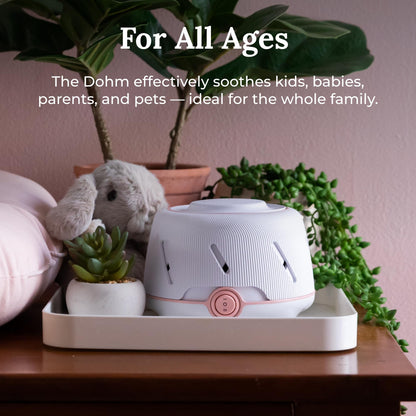 Yogasleep Dohm White & Pink — The Original White Noise Machine for Sleep, Baby Soothing & Office Privacy