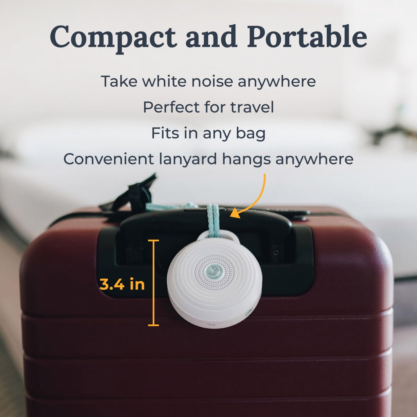 Yogasleep Rohm Portable White Noise Sound Machine (2-Pack) – 3 Sounds, USB Rechargeable, Noise Masking for Sleep & Focus