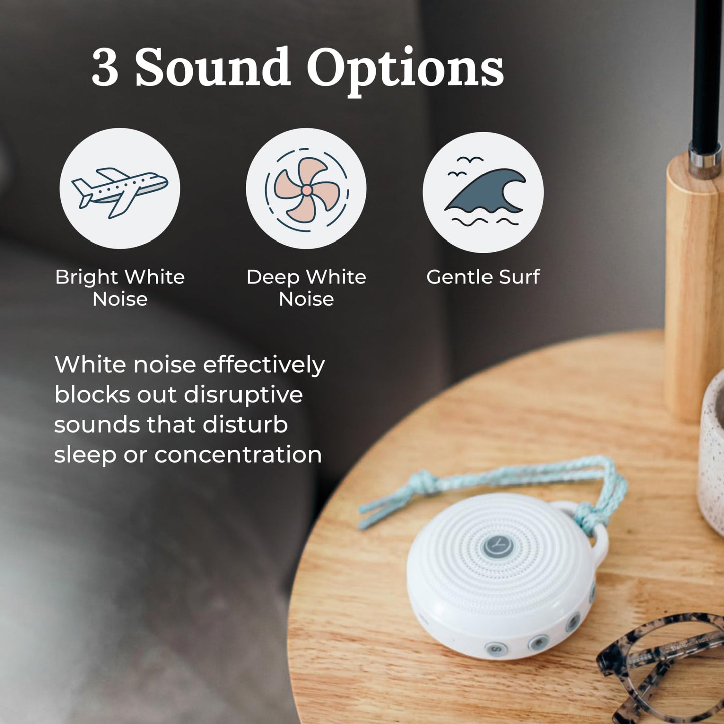 Yogasleep Rohm Portable White Noise Sound Machine (2-Pack) – 3 Sounds, USB Rechargeable, Noise Masking for Sleep & Focus