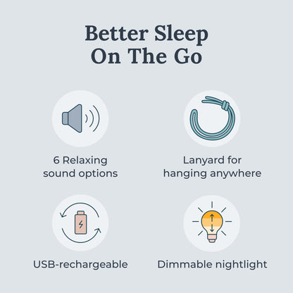 Yogasleep Travel Mini Portable White Noise Sound Machine | 6 Sounds, Dimmable Night Light, USB Rechargeable