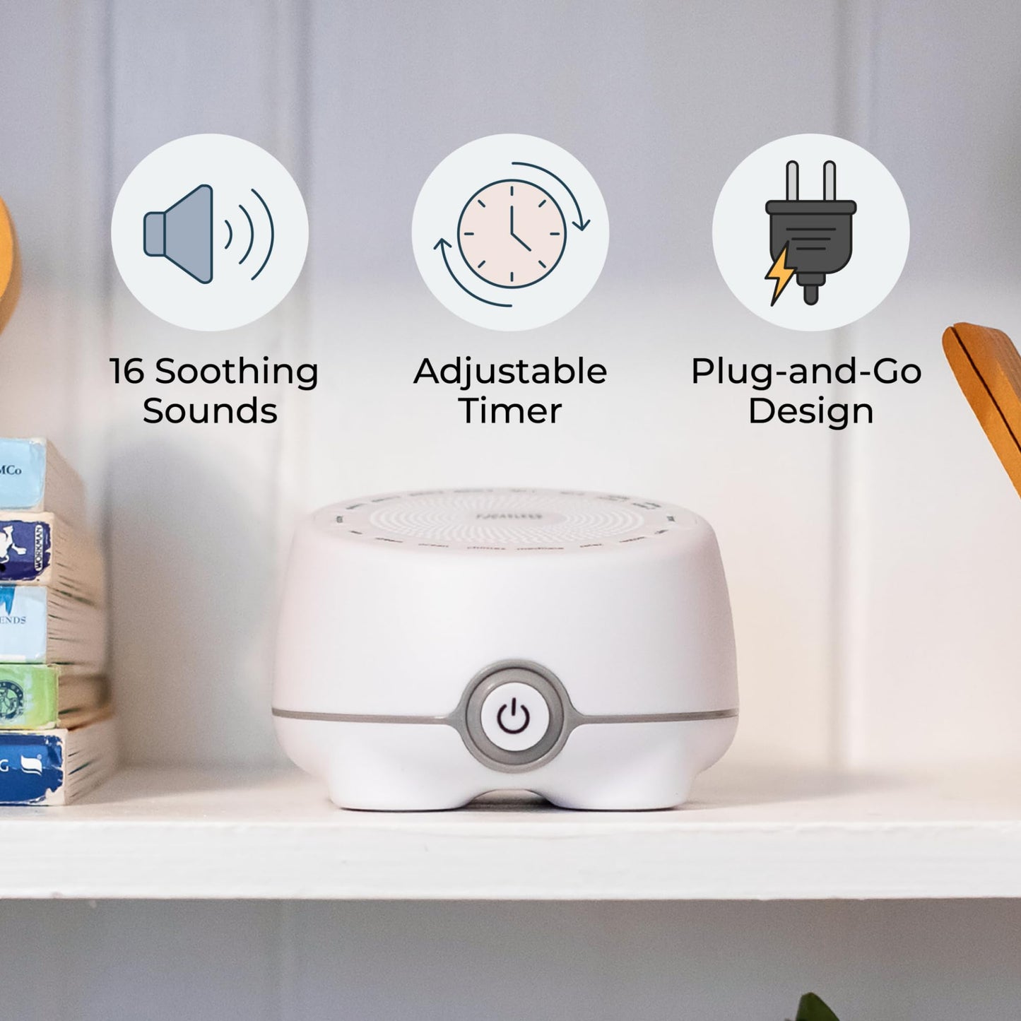 Yogasleep Whish White Noise Machine — 16 Soothing Sounds, Compact Travel Size