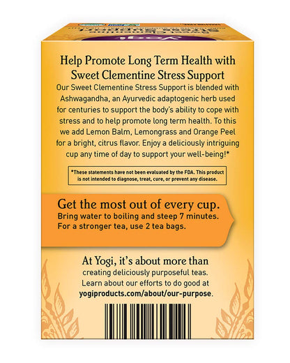 Yogi Tea Organic Sweet Clementine Stress Support – 16 Count