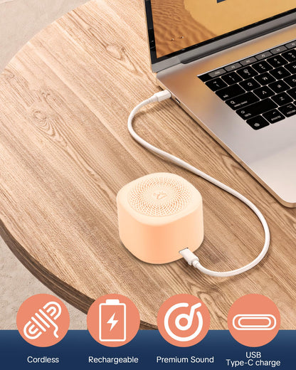 YONSEN Travel White Noise Sound Machine – 20 Sounds, Portable Sleep Aid with Night Light