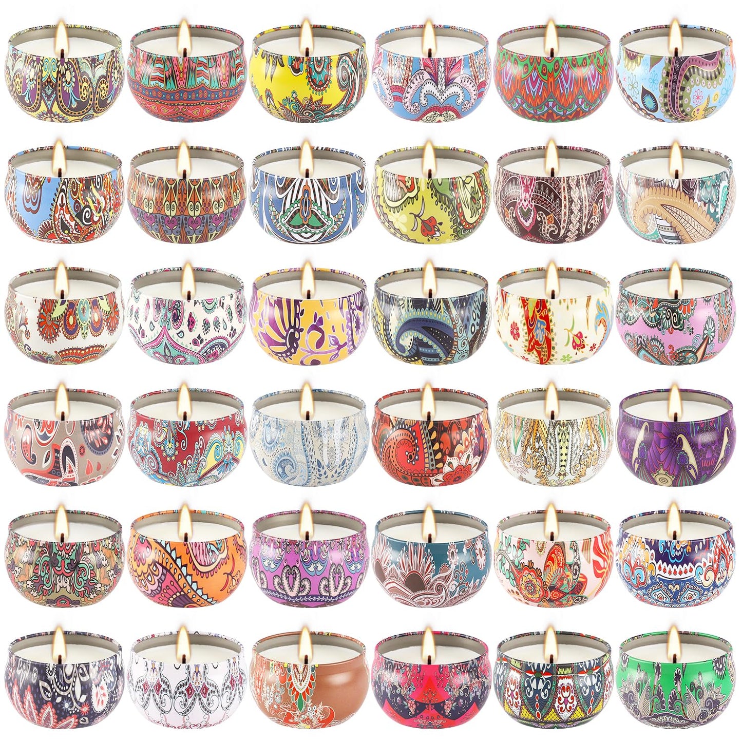 YOROXRG 36-Pack Scented Candles Gift Set | 2.5oz Soy Wax Travel Tin Jars