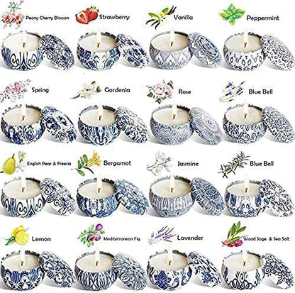 YOROXRG 16-Pack Scented Candles Gift Set | 2.5 oz Soy Wax Travel Tin Jars – Gifts for Mom, Christmas & Mother's Day