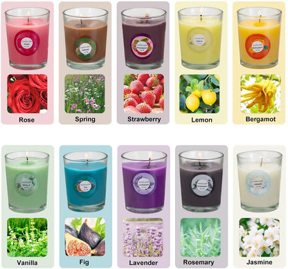 YOROXRG Scented Candles 20 Pack – Jasmine, Rose, Vanilla & More | Soy Wax Glass Jar
