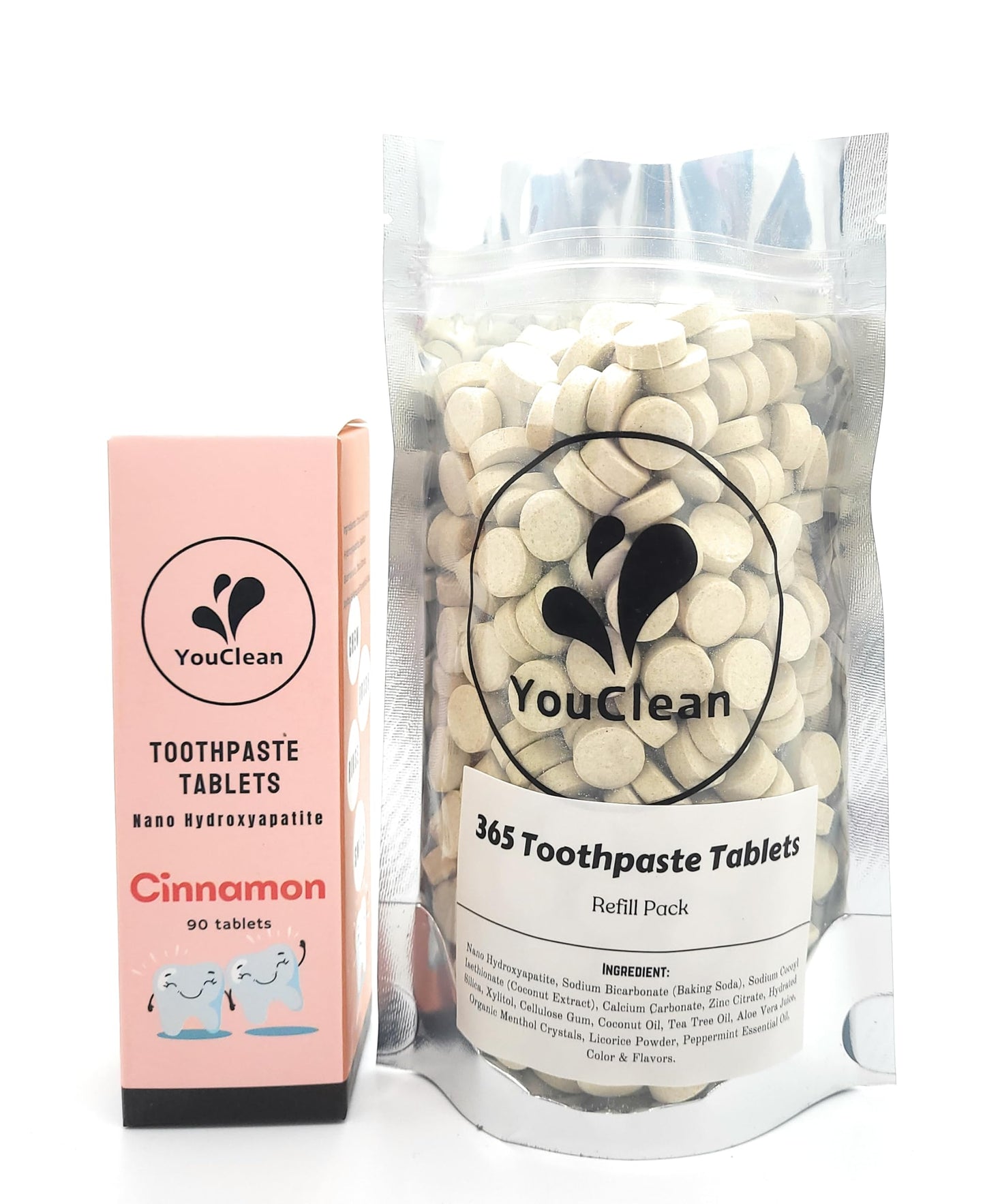 YouClean 365 Toothpaste Tablets – Cinnamon365, Fluoride Free, Nano Hydroxyapatite