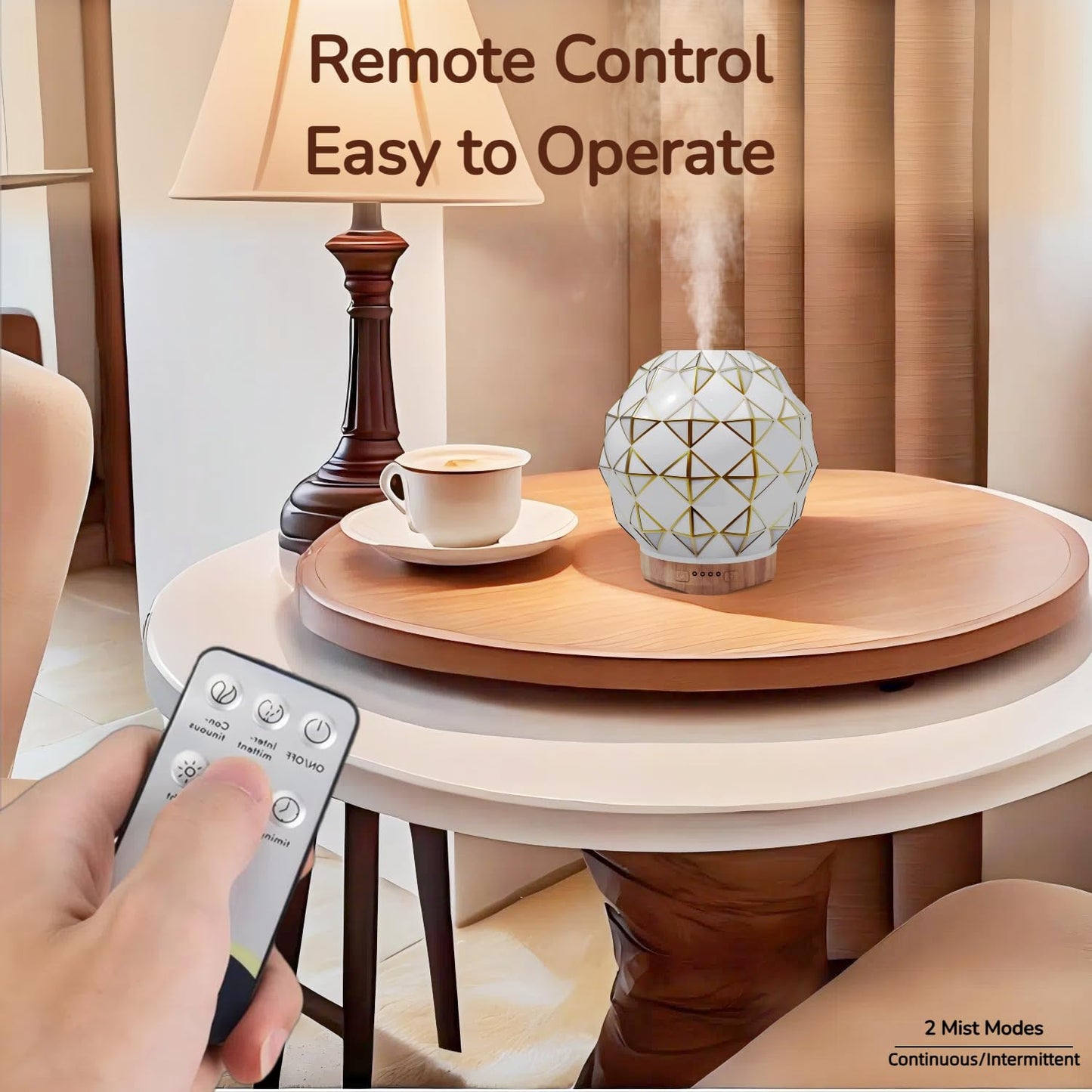 Youenkity Essential Oil Diffuser 100ML – Handcrafted Glass, Remote, 7-Color LEDs, Auto Shut-Off