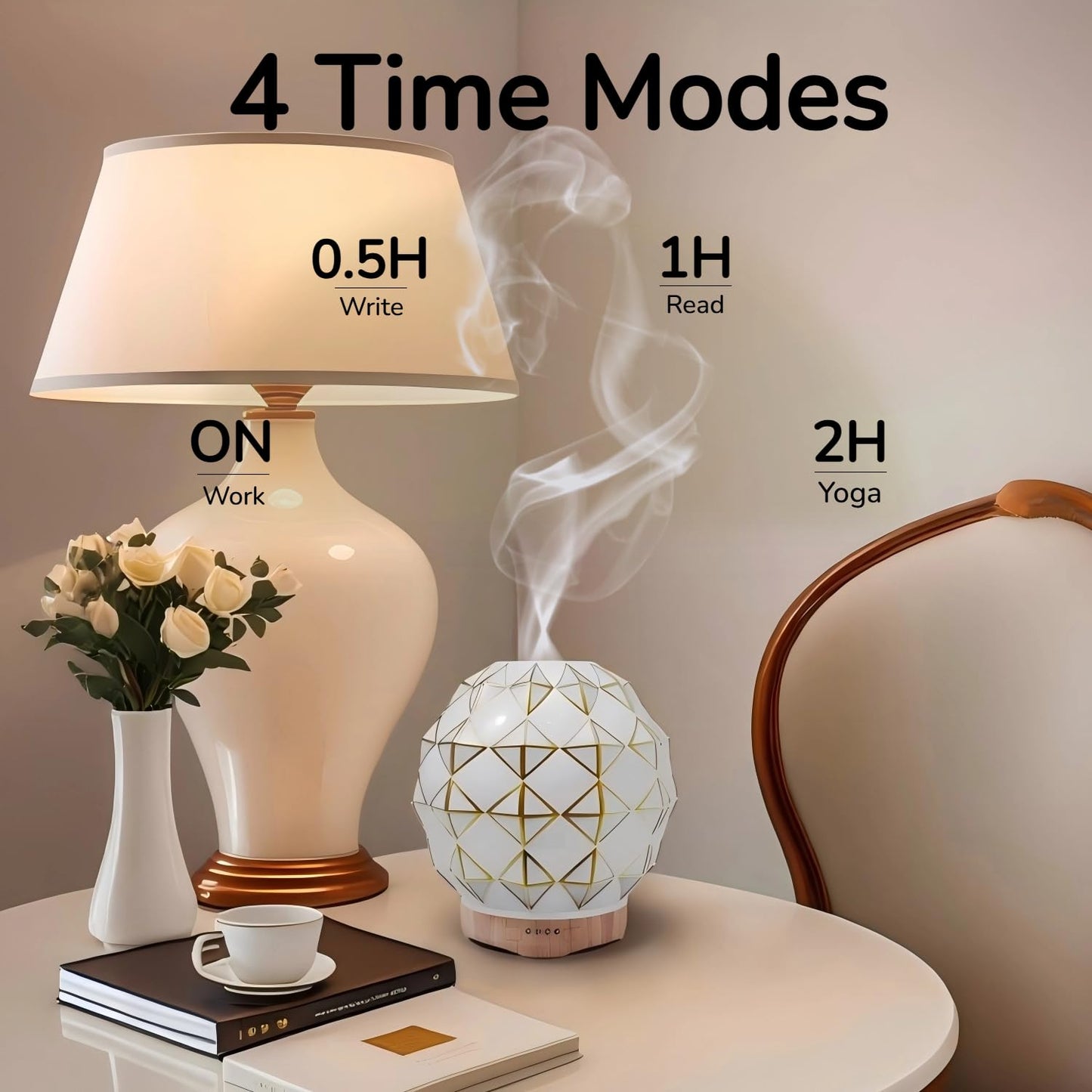 Youenkity Essential Oil Diffuser 100ML – Handcrafted Glass, Remote, 7-Color LEDs, Auto Shut-Off