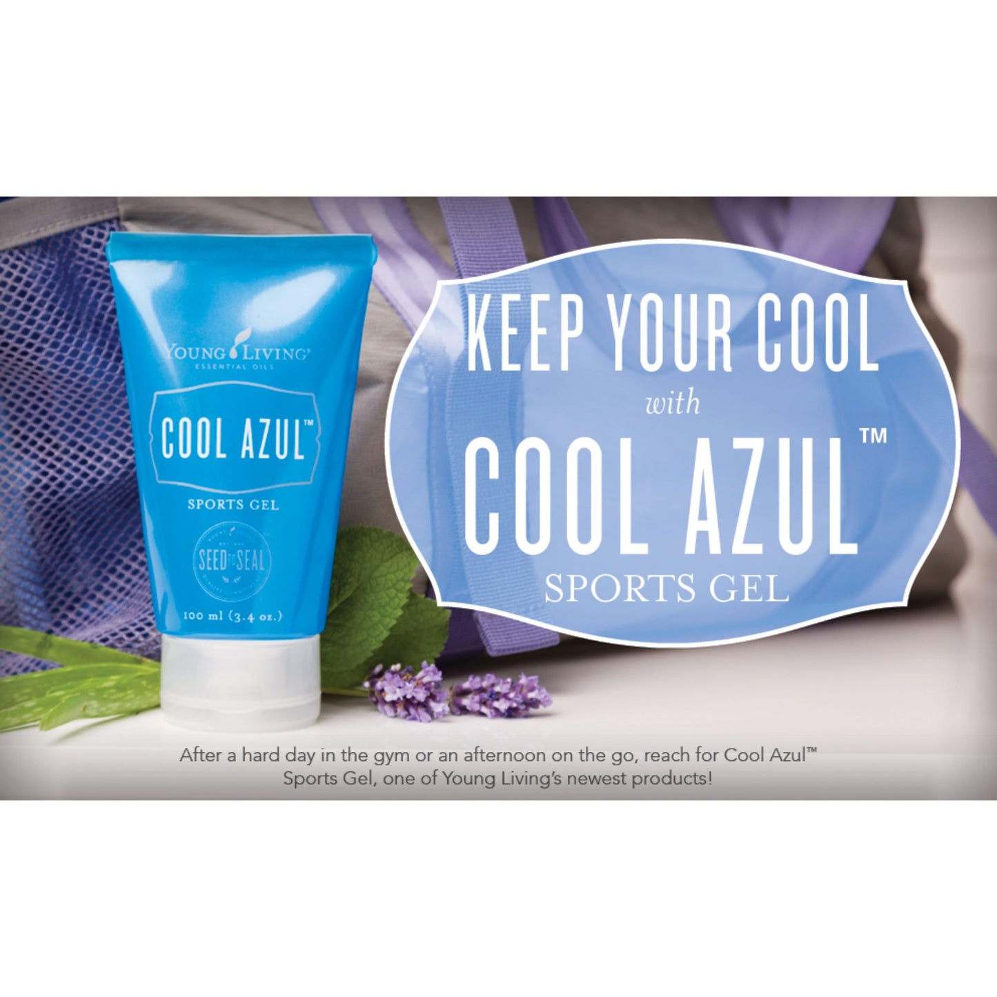 Young Living Cool Azul Sports Gel 3.4 oz – Cooling Aloe Vera Gel with Peppermint