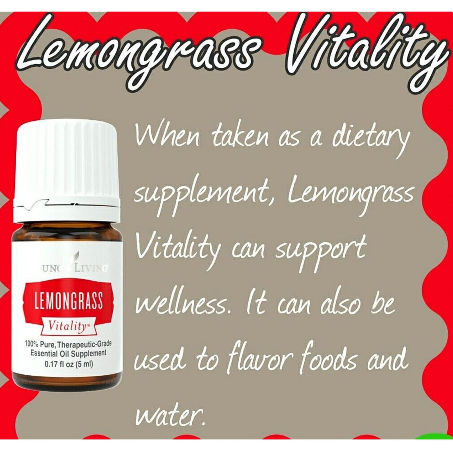 Young Living Lemongrass Vitality 5 ml | Culinary Flavoring & Digestive Support