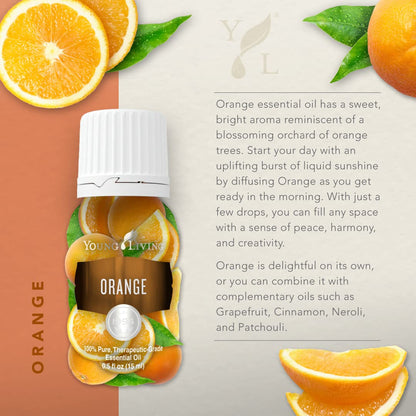 Young Living Orange Essential Oil 15ml – Brighten & Uplift Your Space
