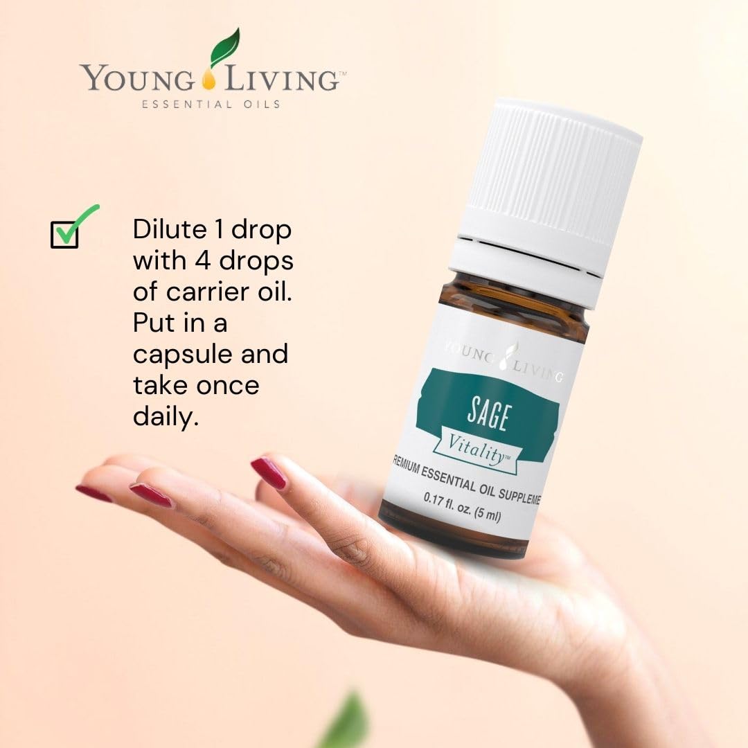 Young Living Sage Vitality Essential Oil - 5ml | Clearing Rituals, Culinary Use & Women's Well-Being