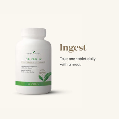 Young Living Super B Tablets – 60-Count | B Vitamins, Minerals & Energy Support | Keto-Friendly