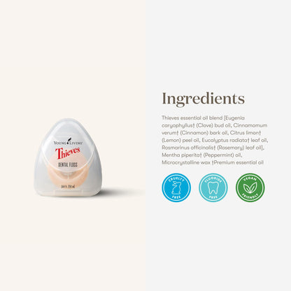 Young Living Thieves Dental Floss – 164 ft, 3 Pack | Natural Waxed Floss