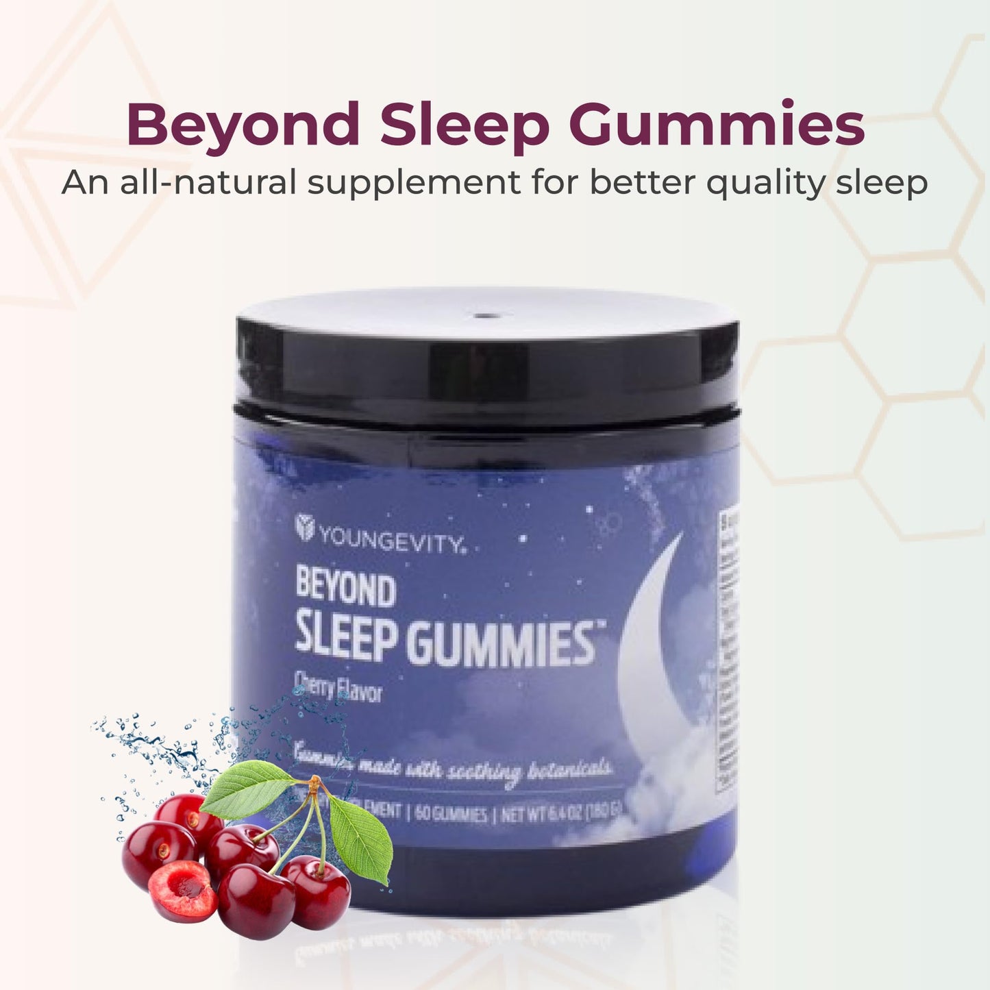 Youngevity Beyond Sleep Gummies – Melatonin, GABA & Chamomile | Tart Cherry, 60 Vegan, Sugar-Free