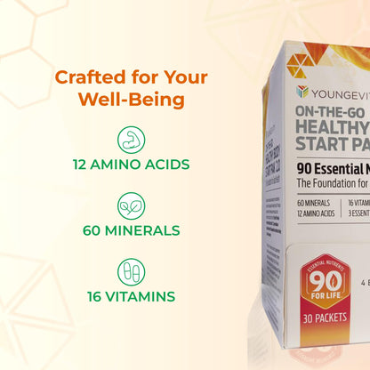 Youngevity On-The-Go Healthy Body Start Pak 2.0 – 90 Essential Nutrients, 30-Day Supply