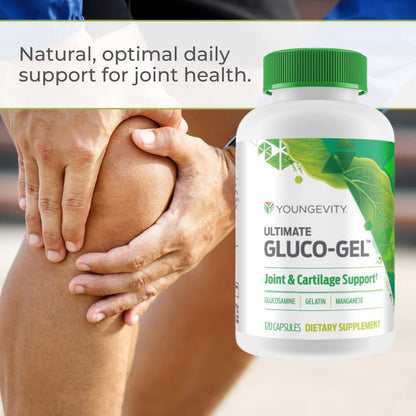 Youngevity Ultimate Gluco-Gel - Joints, Tendons & Cartilage | Glucosamine, Gelatin & Manganese | 120 Capsules | 1 Bottle