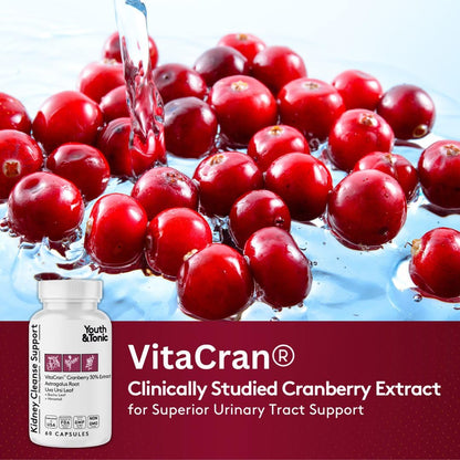 Youth & Tonic Kidney Cleanse Detox - 60 Capsules | Urinary Tract & Bladder Health