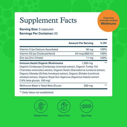 Youtheory Immune+ Daily Wellness – Vegetarian Immune Support (Vitamin C, D3, Zinc) 60 Veg Caps