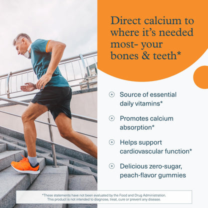 Youtheory K2D3 – Bone & Heart Health Support* (D3 + K2) – Peach, 60 Vegetarian Gummies