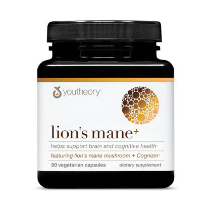 Youtheory Lion’s Mane+ Capsule 90 Vegetarian Capsules – Brain Health & Focus