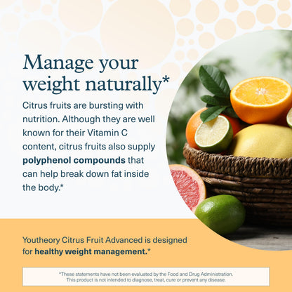 Youtheory Slimming Citrus Fruit – Vegan Health Supplement with Chromium | 2 x 60 Veg Capsules