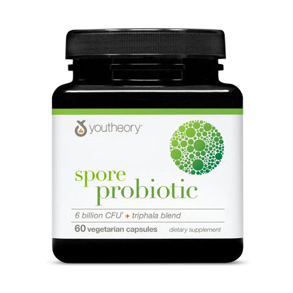 Youtheory Spore Probiotic 6B CFU - Digestive Support - 60 Veggie Caps